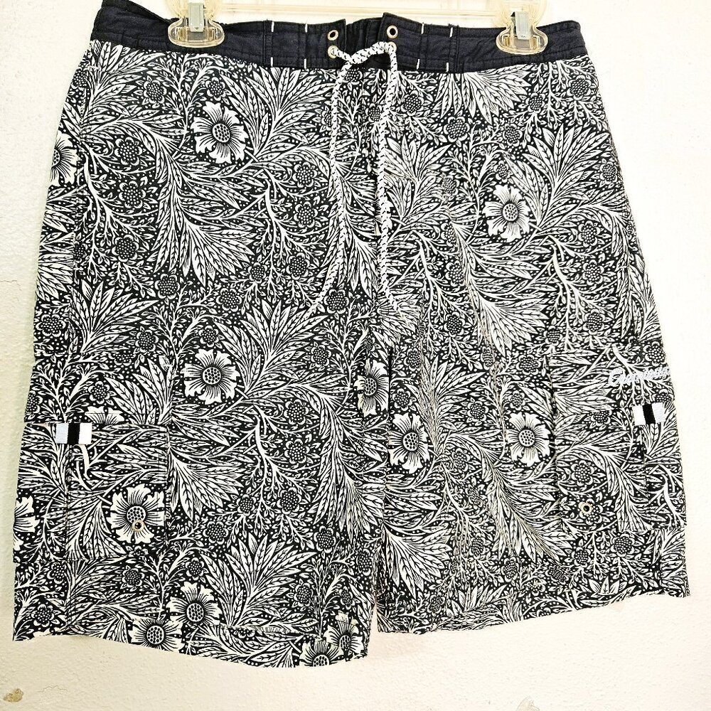 Cremieux Men's Cargo Style Floral Print Beachwear Swim Trunks Size M/M
